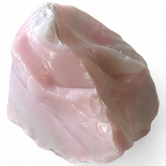 Pink Milk Glass Swirl Slag Art Glass Cullet Opaque Cotton Candy Pink #4XL47 - Picture 4 of 5